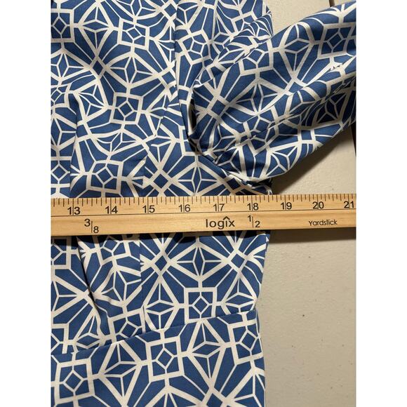 Tyler Boe Blue and White Geometric Blazer - Picture 8 of 14